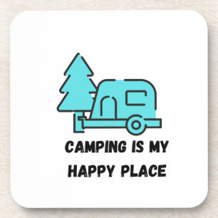 Posavasos Camping es mi lugar feliz en el plástico duro