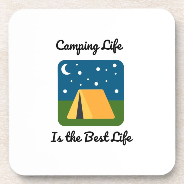 Posavasos Camping Life es la mejor vida en un (Frente)