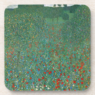 Posavasos Campo de amapolas por Gustav Klimt, Arte Nouveau v