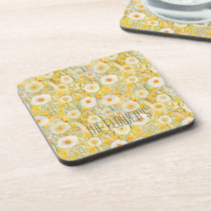 Posavasos Campo de flores Naranja amarillo Naturaleza feliz