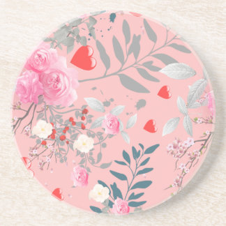 Posavasos Campo de flores rosadas