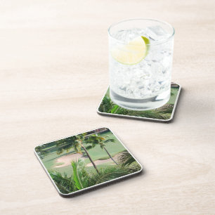 Posavasos Campo de golf en las zonas tropicales fijadas de