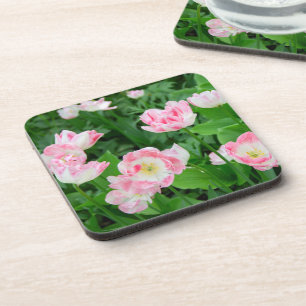Posavasos Campo de tulipanes rosados