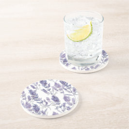 Posavasos Campos de lavanda | Patrón de flores de acuarela p