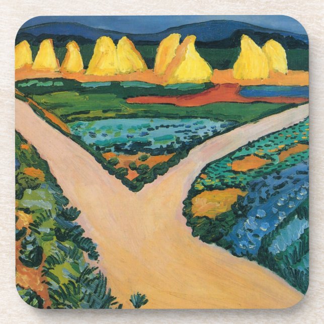 Posavasos Campos vegetales por August Macke, Bella Artes de  (Frente)
