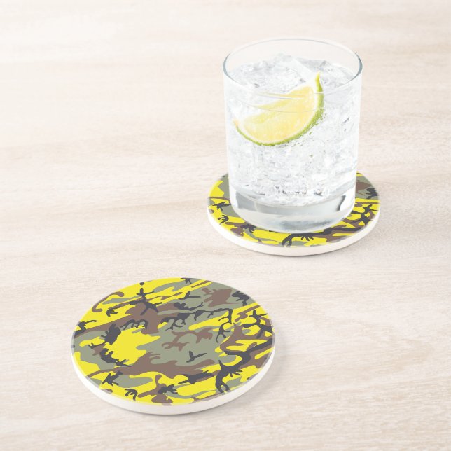 Posavasos Camuflaje Amarillo y Marrón, Militar, Ejército (Lado)