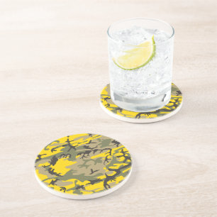 Posavasos Camuflaje amarillo y verde, ejército, ejército
