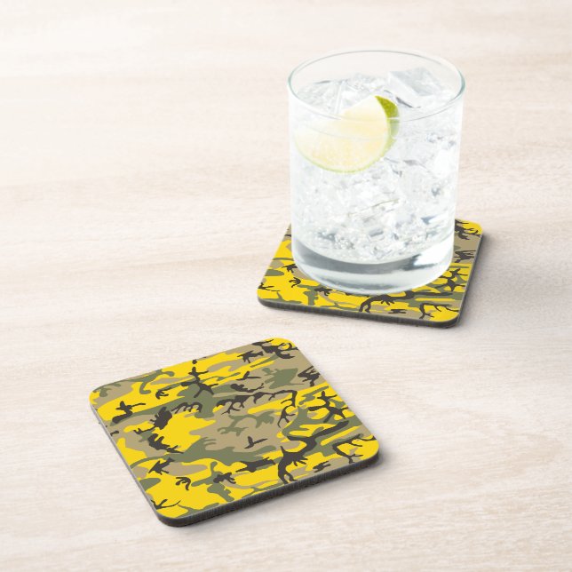 Posavasos Camuflaje amarillo y verde, ejército, ejército (Lado Derecho)