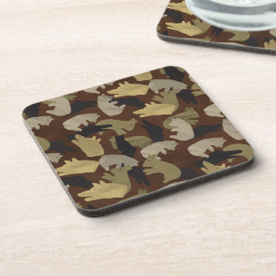 Posavasos Camuflaje Animal Silueta Marrón