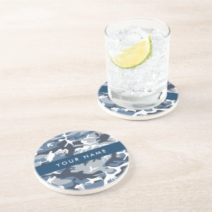 Posavasos Camuflaje Azul Nieve de Invierno Personaliza tu no