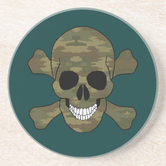 Posavasos Camuflaje Calavera y Huesos Cruzados