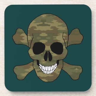 Posavasos Camuflaje Calavera y Huesos Cruzados
