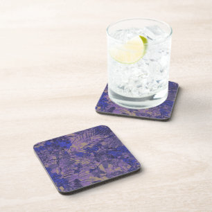 Posavasos Camuflaje contra la flor azul