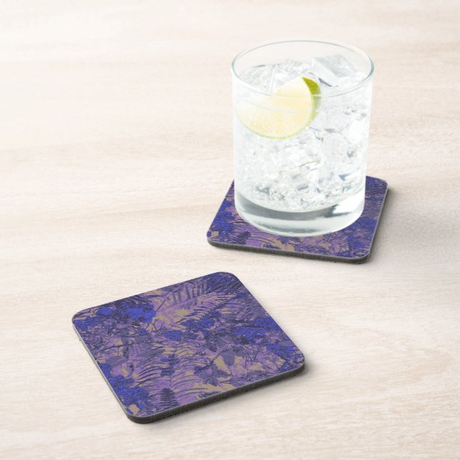 Posavasos Camuflaje contra la flor azul (Lado Derecho)