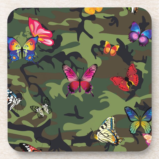 Posavasos camuflaje de mariposa (Frente)