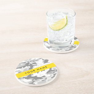 Posavasos Camuflaje Gris Nieve de Invierno Personaliza tu no