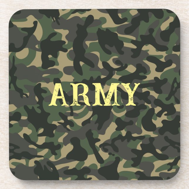 Posavasos Camuflaje militar verde (Frente)