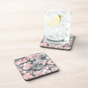Posavasos Camuflaje rosa y gris, ejército, ejército