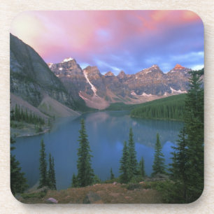 Posavasos Canadá, Alberta, Lago Moraine al amanecer, Banff
