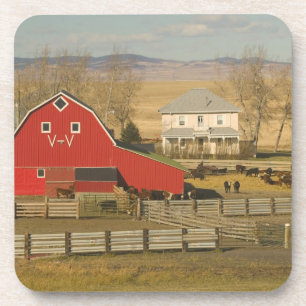 Posavasos Canadá, Alberta, Pincher Creek: Red Barn & Ranch