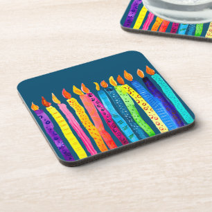 Posavasos Canales de cumpleaños de color agua
