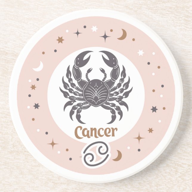 Posavasos Cáncer de Rótulo zodiaco (Frente)