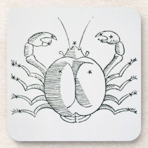Posavasos Cáncer (el cangrejo) un ilustracion del 'poético