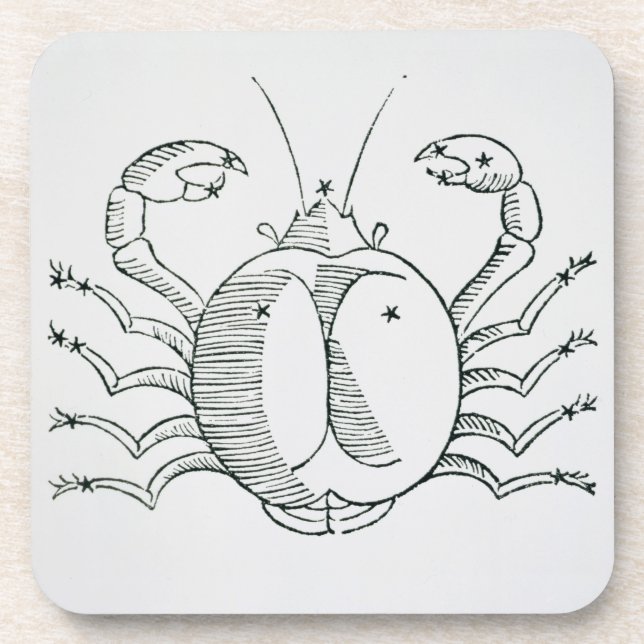 Posavasos Cáncer (el cangrejo) un ilustracion del 'poético (Frente)