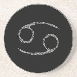 Posavasos Cáncer. Rótulo de la astrología del zodiaco. Negro
