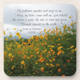 Posavasos Canción de Salomón 2:10-12, Biblia Verse, Flores