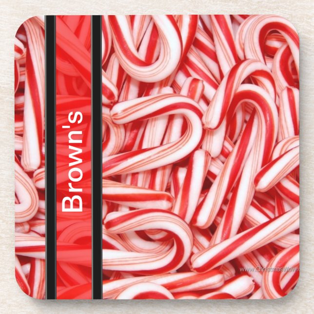 Posavasos Candy Cane personalizado (Frente)