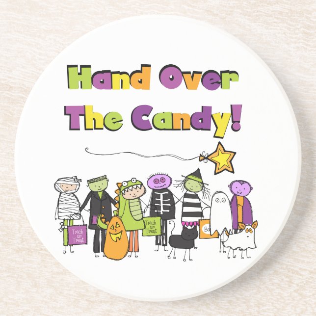 Posavasos Candy Over the Candy Halloween camisetas y regalos (Frente)