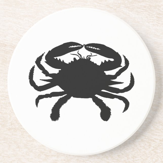 Posavasos Cangrejo Blanco y Negro (Frente)