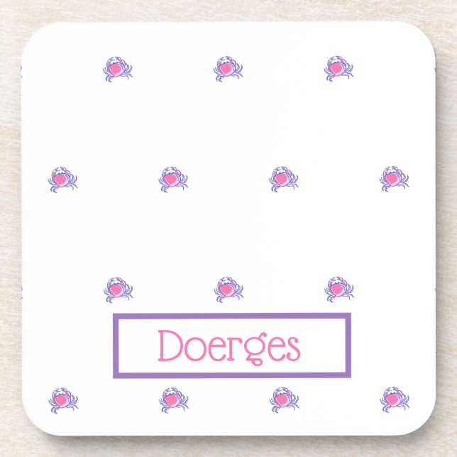 Posavasos Cangrejo rosado preferente personalizado (Frente)