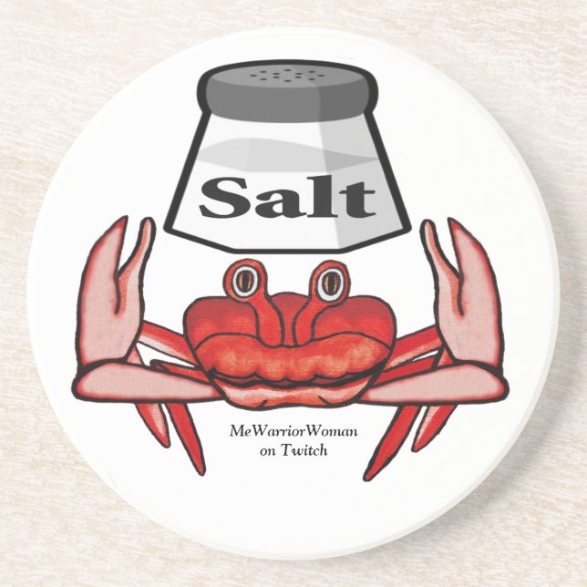 Posavasos Cangrejo salado, mujer guerrera en Twitch (Frente)