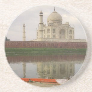 Posavasos Canoa en el agua con Taj Mahal, Agra, India