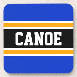 Posavasos CANOE Sporty Retro Vivid Blue Yellow Black Stripes