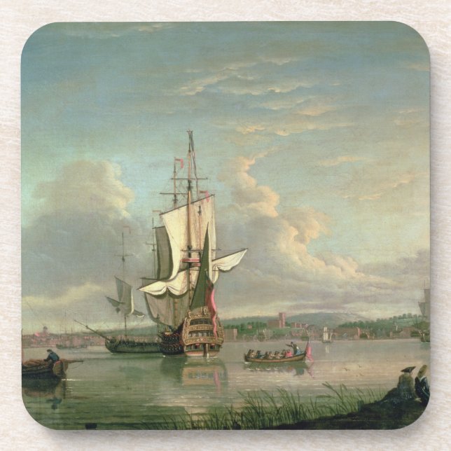 Posavasos Cañonera en el Thames de Woolwich (Frente)