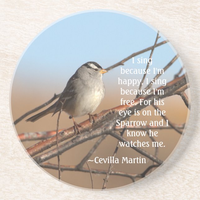 Posavasos Canto porque soy feliz Sparrow (Frente)