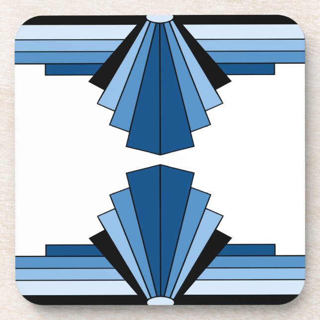 Posavasos Capas Art Deco en azul (Frente)