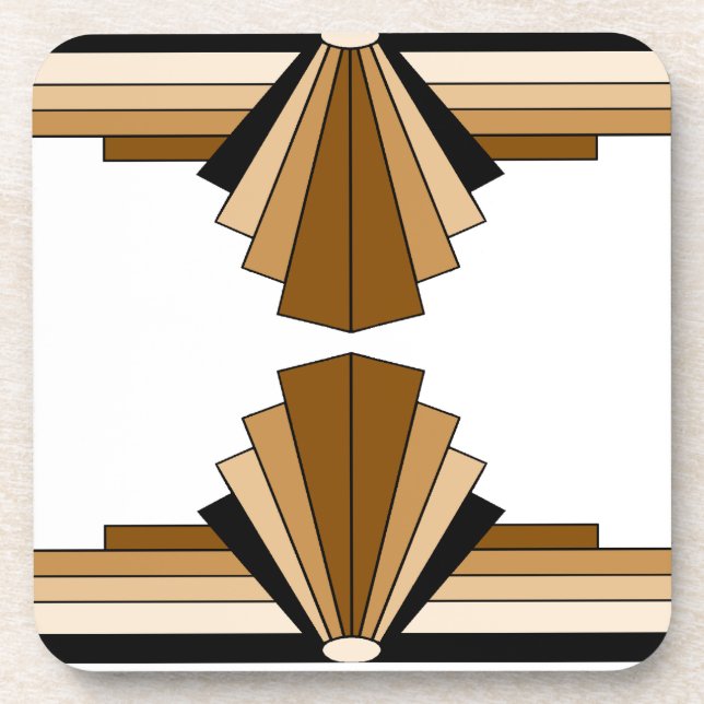 Posavasos Capas Art Deco en Tan (Frente)