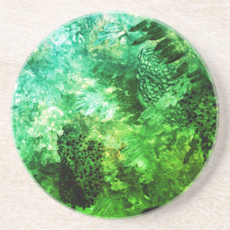 Posavasos Capas de cristales verdes
