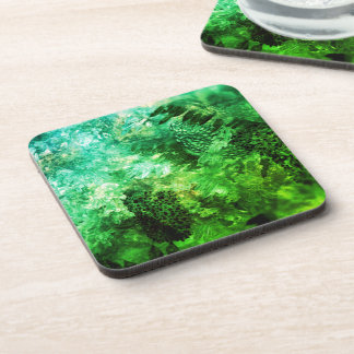 Posavasos Capas de cristales verdes