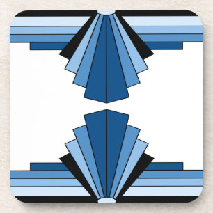 Posavasos Capas del art déco en azul