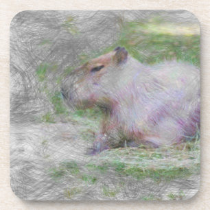 Posavasos capibara de animales artísticos