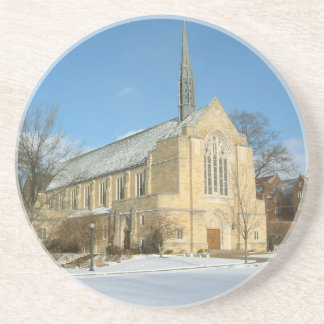 Posavasos Capilla Harbison en invierno en el Grove City Coll