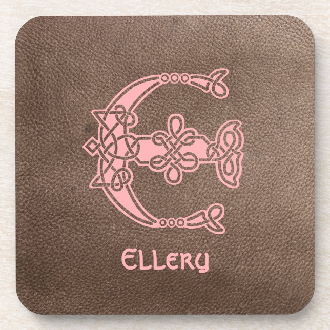 Posavasos Capital decorativa E del nudo celta del siglo XVI (Frente)