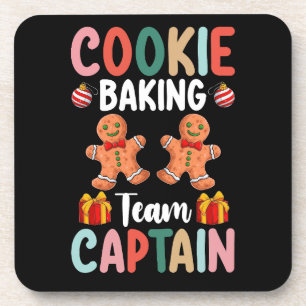 Posavasos Capitán del equipo de horneado de galletas Navidad