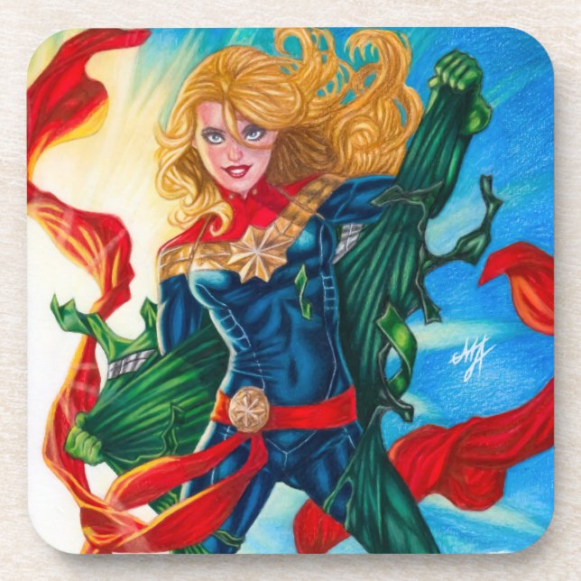 Posavasos Capitán Marvel ~ Carol Danvers (Frente)