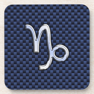 Posavasos Capricornio plateado Zodiac Rótulo Blue Carbon Sty